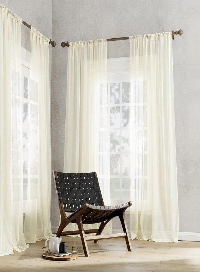 Archaeo 100% Cotton Sheer Curtain, 50" x 84, Cream - Image 4